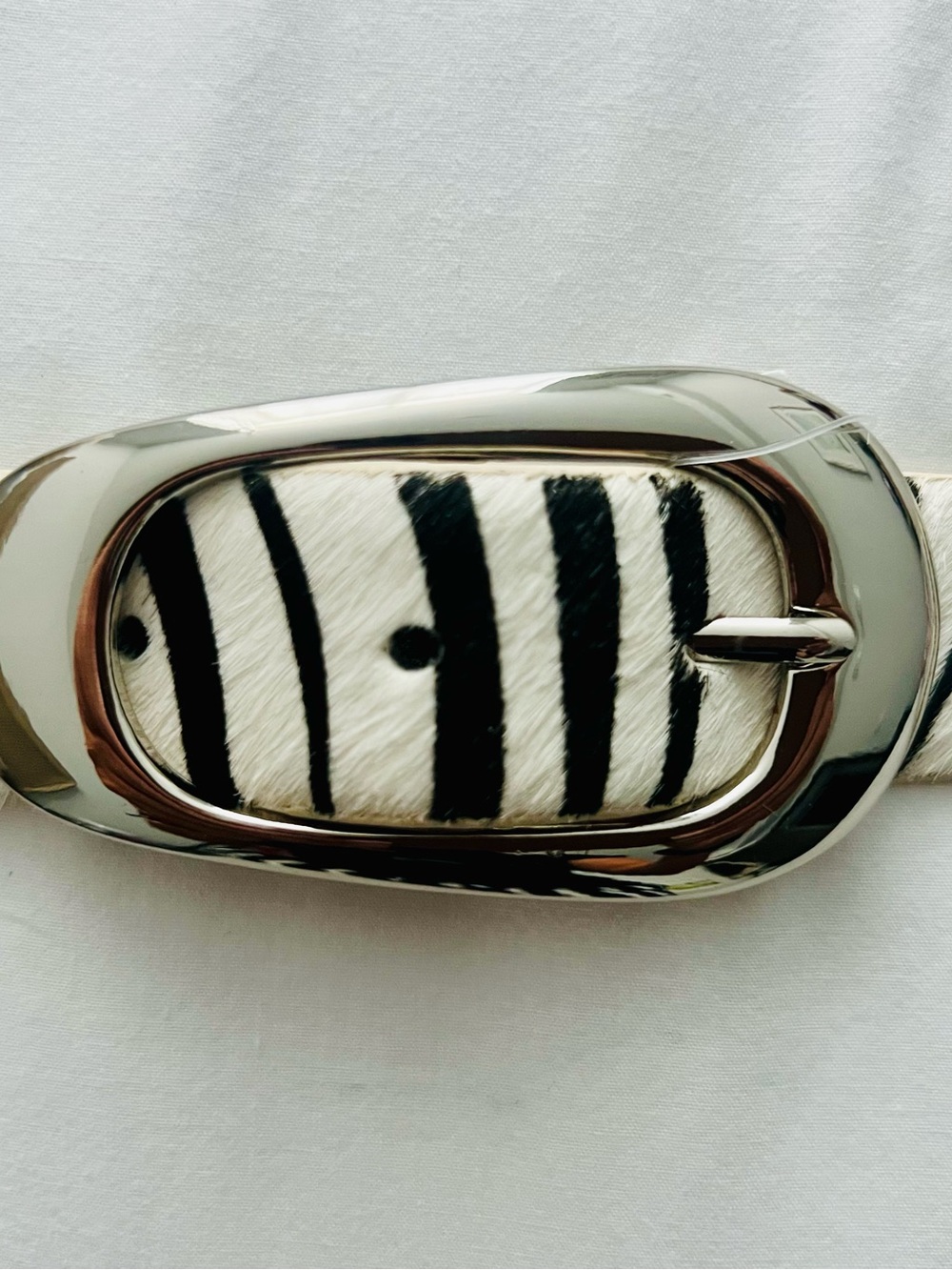 NWT | Genuine Leather Zebra Haircalf Belt L - Picture 3 of 8